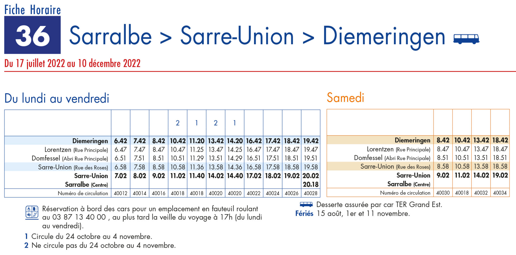Transports Commune de SarreUnion